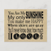 あなたは私のサンシャインアパレルとギフトである ポストカード (正面)