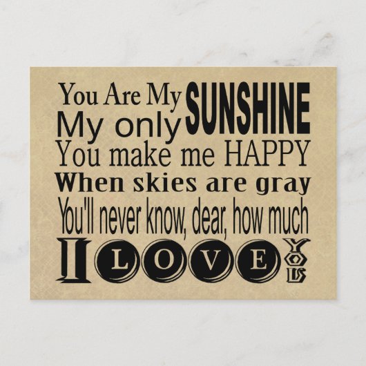あなたは私のサンシャインアパレルとギフトである ポストカード (正面)