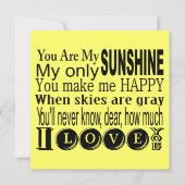 あなたは私のサンシャインアパレルとギフトである 招待状 (正面)