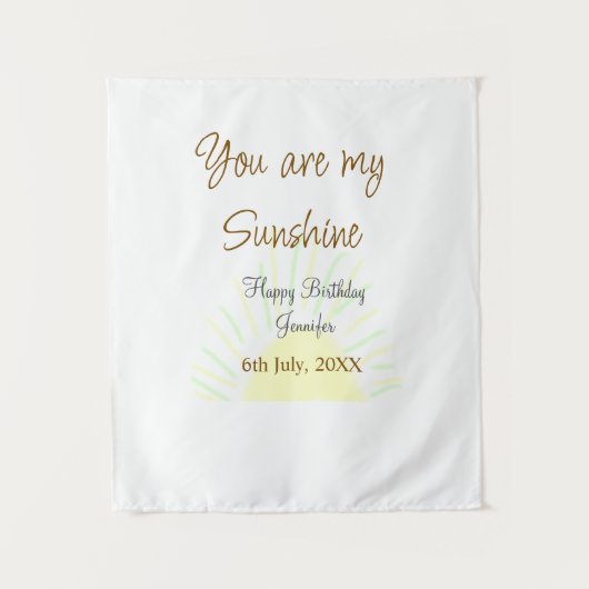 あなたは私のサンシャインイエローなパステルカラーの誕生日を彩る大切な人 タペストリー (正面)