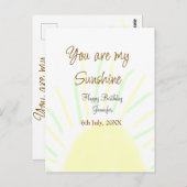 あなたは私のサンシャインイエローなパステルカラーの誕生日を彩る大切な人 ポストカード (正面/裏面)