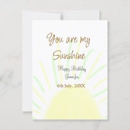 あなたは私のサンシャインイエローなパステルカラーの誕生日を彩る大切な人 ポストカード