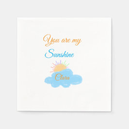 あなたは私のサンシャインイエローオレンジの太陽の光の雲 スタンダードカクテルナプキン