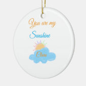 あなたは私のサンシャインイエローオレンジの太陽の光の雲 セラミックオーナメント (左)