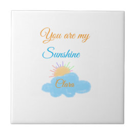 あなたは私のサンシャインイエローオレンジの太陽の光の雲 タイル