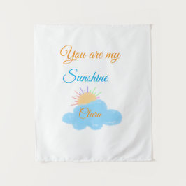 あなたは私のサンシャインイエローオレンジの太陽の光の雲 タペストリー