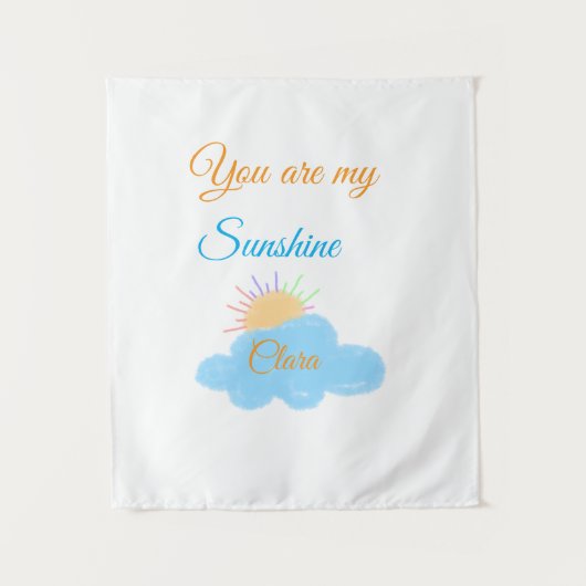 あなたは私のサンシャインイエローオレンジの太陽の光の雲 タペストリー (正面)