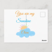 あなたは私のサンシャインイエローオレンジの太陽の光の雲 ポストカード (裏面)