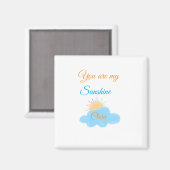 あなたは私のサンシャインイエローオレンジの太陽の光の雲 マグネット (正面/裏面)