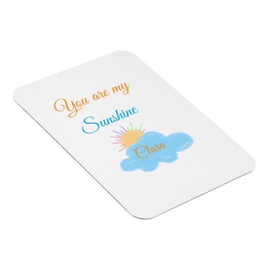 あなたは私のサンシャインイエローオレンジの太陽の光の雲 マグネット (右側)