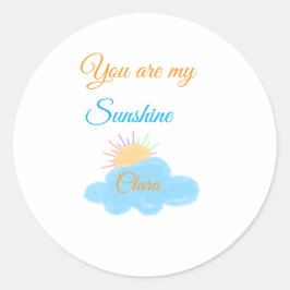 あなたは私のサンシャインイエローオレンジの太陽の光の雲 ラウンドシール