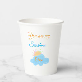 あなたは私のサンシャインイエローオレンジの太陽の光の雲 紙コップ