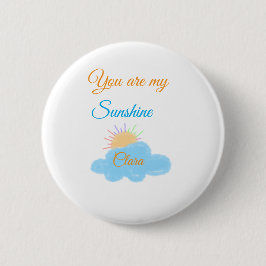 あなたは私のサンシャインイエローオレンジの太陽の光の雲 缶バッジ