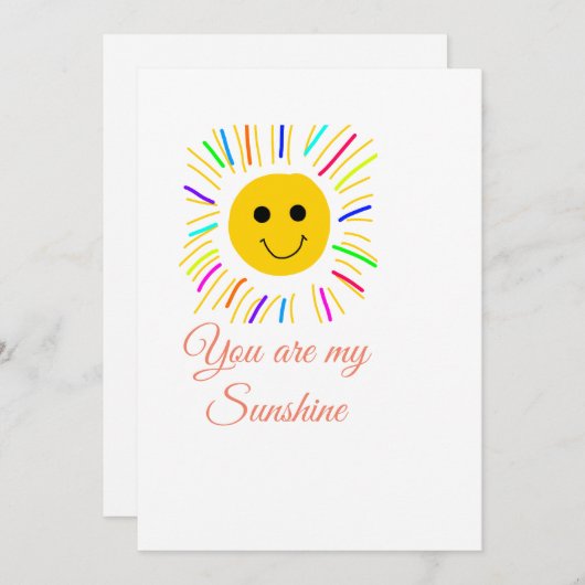 あなたは私のサンシャインイエローオレンジの太陽の光を追加nam シーズンカード (正面/裏面)