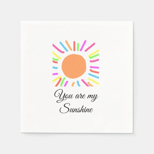 あなたは私のサンシャインイエローオレンジの太陽の光を追加nam スタンダードカクテルナプキン (正面)
