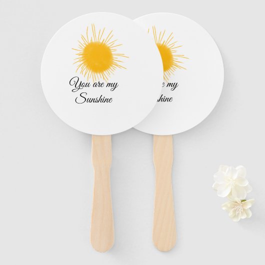 あなたは私のサンシャインイエローオレンジの太陽の光を追加nam ハンドファン (正面&裏面)