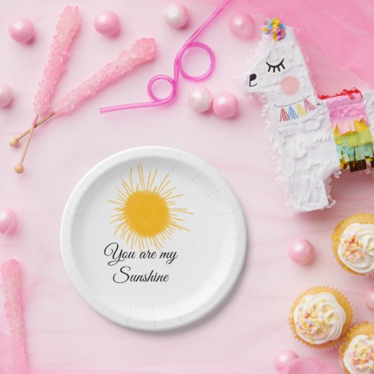 あなたは私のサンシャインイエローオレンジの太陽の光を追加nam ペーパープレート (パーティー)