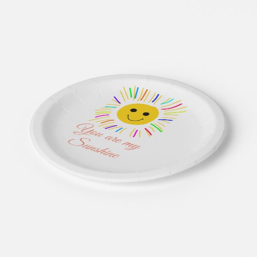 あなたは私のサンシャインイエローオレンジの太陽の光を追加nam ペーパープレート (アングル)