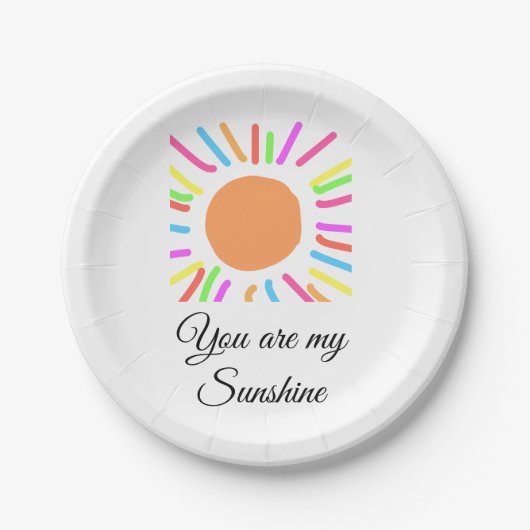 あなたは私のサンシャインイエローオレンジの太陽の光を追加nam ペーパープレート (正面)