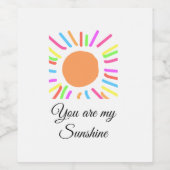 あなたは私のサンシャインイエローオレンジの太陽の光を追加nam ワインラベル (シングルラベル)