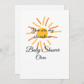 あなたは私のサンシャインイエローオレンジの太陽の光を追加nam 招待状 (正面/裏面)