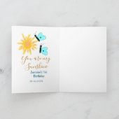 あなたは私のサンシャインイエローオレンジの太陽の青い蝶 カード (内部)