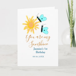 あなたは私のサンシャインイエローオレンジの太陽の青い蝶 カード