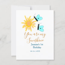 あなたは私のサンシャインイエローオレンジの太陽の青い蝶