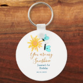 あなたは私のサンシャインイエローオレンジサンブルーバターフ キーホルダー (裏面)