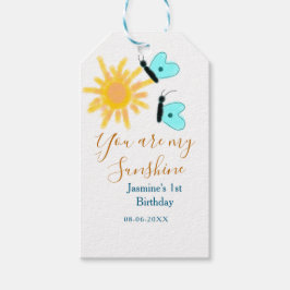 あなたは私のサンシャインイエローオレンジサンブルーバターフ ギフトタグ