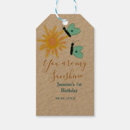 あなたは私のサンシャインイエローオレンジサンブルーバターフ ギフトタグ