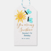 あなたは私のサンシャインイエローオレンジサンブルーバターフ ギフトタグ (裏面)