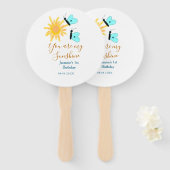 あなたは私のサンシャインイエローオレンジサンブルーバターフ ハンドファン (正面&裏面)