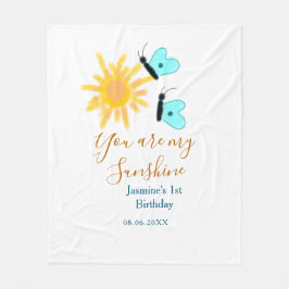 あなたは私のサンシャインイエローオレンジサンブルーバターフ フリースブランケット