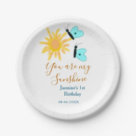 あなたは私のサンシャインイエローオレンジサンブルーバターフ ペーパープレート