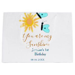 あなたは私のサンシャインイエローオレンジサンブルーバターフ ラージペーパーバッグ