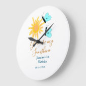 あなたは私のサンシャインイエローオレンジサンブルーバターフ ラージ壁時計 (傾斜)