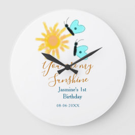 あなたは私のサンシャインイエローオレンジサンブルーバターフ ラージ壁時計