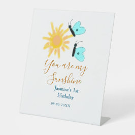 あなたは私のサンシャインイエローオレンジサンブルーバターフ 台座サイン