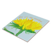 あなたは私のサンシャインイエローサンフラワーの水色だ タイル (側面)