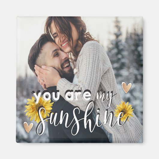 あなたは私のサンシャインイエローサンフラワーフォト マグネット (正面)