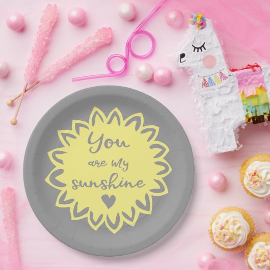 あなたは私のサンシャインイエローニュートラルベビーシャワー ペーパープレート (パーティー)