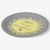 あなたは私のサンシャインイエローニュートラルベビーシャワー ペーパープレート (アングル)