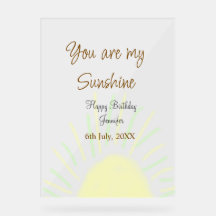 あなたは私のサンシャインイエローパステルの誕生日の追加nam