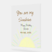 あなたは私のサンシャインイエローパステルの誕生日の追加nam アクリルサイン (傾斜)