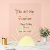 あなたは私のサンシャインイエローパステルの誕生日の追加nam アクリルサイン (ウェディング)