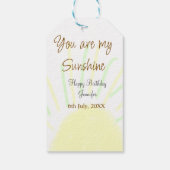 あなたは私のサンシャインイエローパステルの誕生日の追加nam ギフトタグ (裏面)