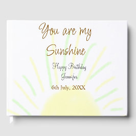 あなたは私のサンシャインイエローパステルの誕生日の追加nam ゲストブック