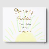 あなたは私のサンシャインイエローパステルの誕生日の追加nam ゲストブック (裏面)