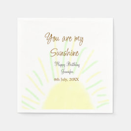 あなたは私のサンシャインイエローパステルの誕生日の追加nam スタンダードカクテルナプキン
